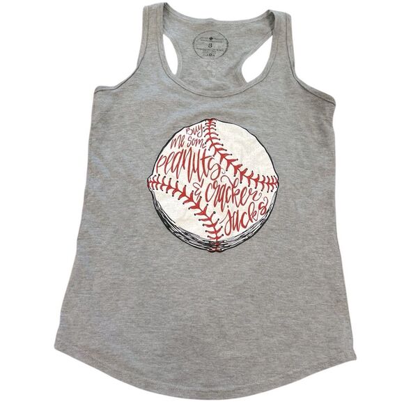 Jane Marie Heather Gray Baseball Tank Top - Picture 1 of 4
